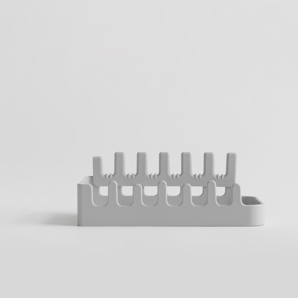 Sandstone dish rack fords down easily. 