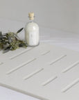 Sandstone Bath Stone Mat Rain with leaf and bottle