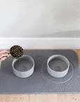Dog Bowl filling with kibble and water GIF